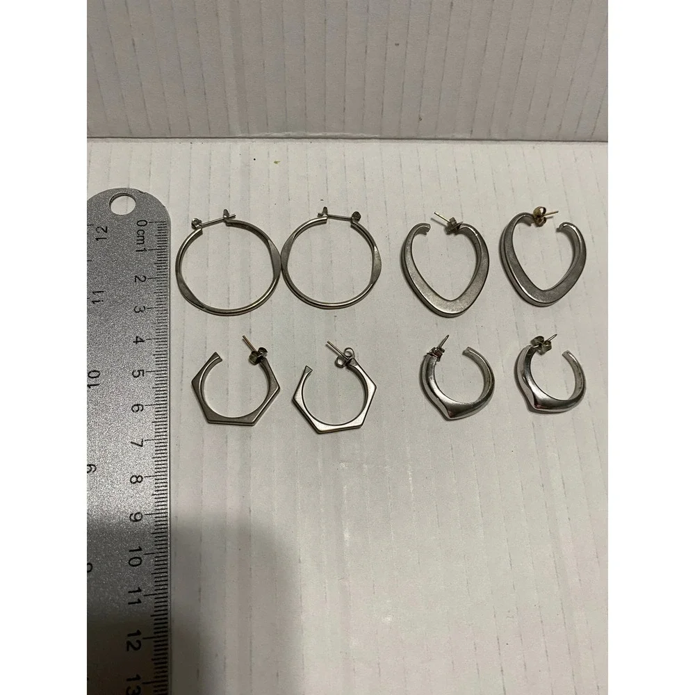 Unbranded Hoop Earrings Set Womens OS Excellent Geometric‎ 4 Pairs Mixed
